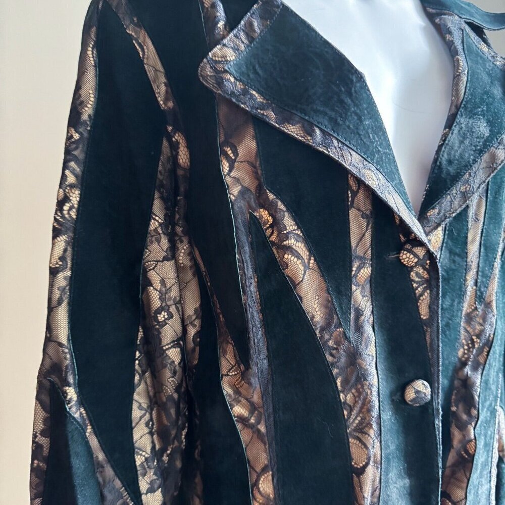 Laura Plus Suede Lace Detail Fitted Jacket 18 - Picture 7 of 7